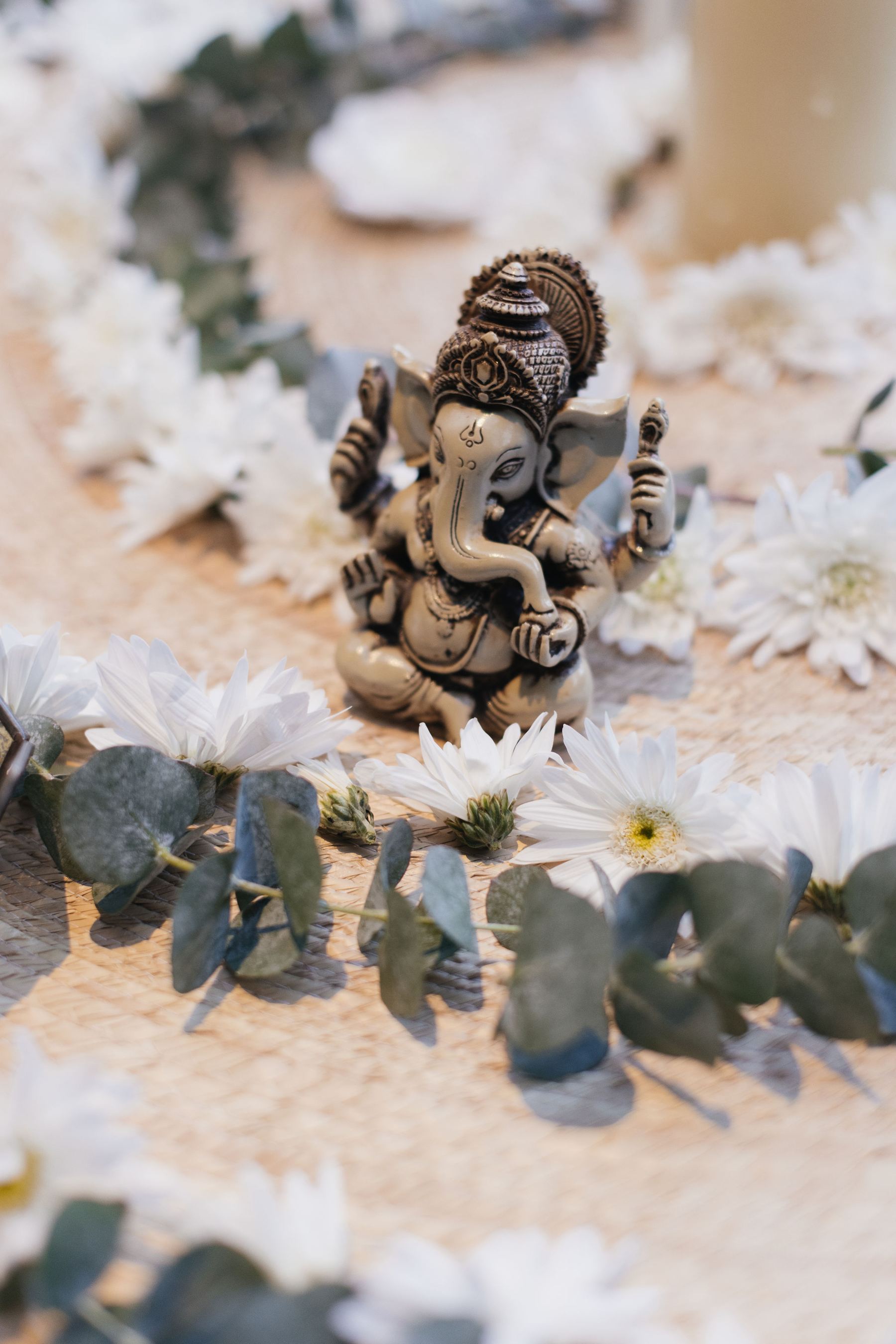 Ganesha on flower altar